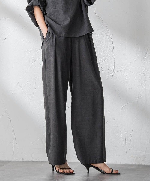 MAYSON GREY(メイソングレイ)の「【一瞬で楽とキレイを叶える】タンブラーブッチャーイージーワイドパンツ≪セットアップ対応≫(その他パンツ・レディース・ブラック/ブラウン/ベージュ/イエロー・M)」の9枚目の写真