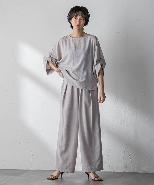 MAYSON GREY(メイソングレイ)の「【一瞬で楽とキレイを叶える】タンブラーブッチャーイージーワイドパンツ≪セットアップ対応≫(その他パンツ・レディース・ブラック/ブラウン/ベージュ/イエロー・M)」の21枚目の写真