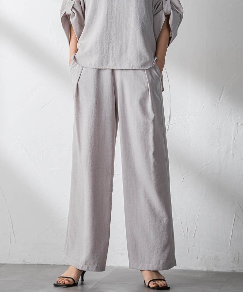 MAYSON GREY(メイソングレイ)の「【一瞬で楽とキレイを叶える】タンブラーブッチャーイージーワイドパンツ≪セットアップ対応≫(その他パンツ・レディース・ブラック/ブラウン/ベージュ/イエロー・M)」の17枚目の写真