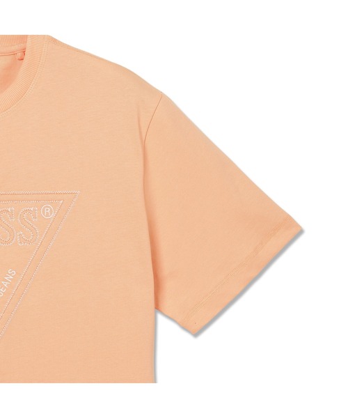 Guess(ゲス)の「TRIANGLE Stitching Tee Tシャツ 半袖 ロゴTシャツ(Tシャツ/カットソー・メンズ・ダークネイビー/オレンジ・SMALL/MEDIUM/LARGE/X-LARGE/XX-LARGE)」の6枚目の写真