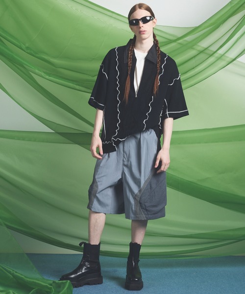 MAISON SPECIAL(メゾンスペシャル)の「《UNISEX》3D Pocket Curve Switching Prime-Wide One-tuck Shorts/3Dポケットカーブ切替プライムワイドワンタックショーツ【MAISON SPECIAL/メゾンスペシャル】(その他パンツ・メンズ・ブラック/サックスブルー・0/1/2)」の5枚目の写真