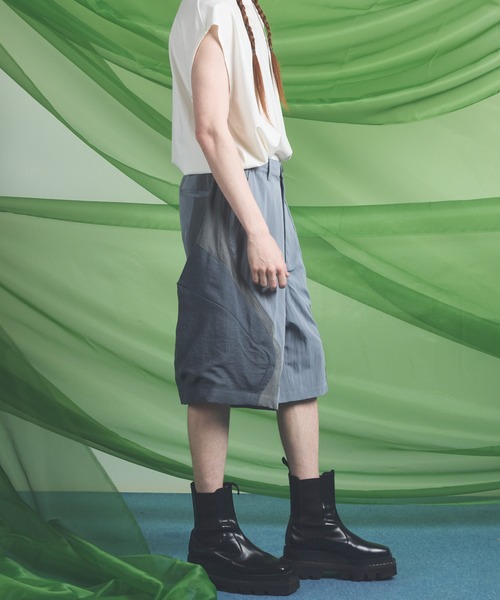 MAISON SPECIAL(メゾンスペシャル)の「《UNISEX》3D Pocket Curve Switching Prime-Wide One-tuck Shorts/3Dポケットカーブ切替プライムワイドワンタックショーツ【MAISON SPECIAL/メゾンスペシャル】(その他パンツ・メンズ・ブラック/サックスブルー・0/1/2)」の10枚目の写真