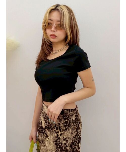 EVRIS(エヴリス)の「BASICシンプルショートTシャツ(Tシャツ/カットソー・レディース・イエロー/ピンク/ブラック/グレー/ホワイト・FREE)」の17枚目の写真