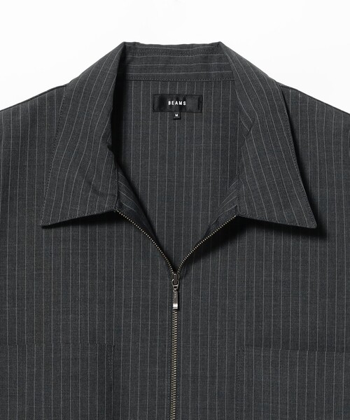 BEAMS(ビームス)の「TW ハーフジップ シャツ【ワイドフィット】(シャツ/ブラウス・メンズ・ネイビー/チャコールグレー・M/S/L/XL)」の4枚目の写真