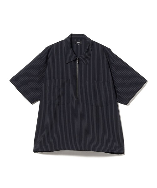 BEAMS(ビームス)の「TW ハーフジップ シャツ【ワイドフィット】(シャツ/ブラウス・メンズ・ネイビー/チャコールグレー・M/S/L/XL)」の8枚目の写真
