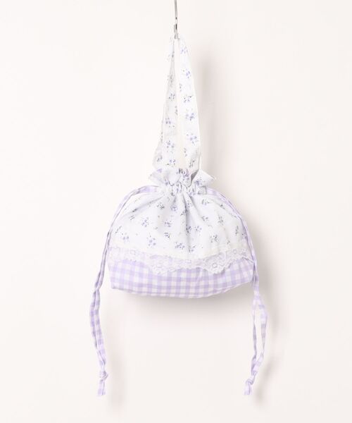 TONE SELECT GOODS(トーンセレクトグッズ)の「Liaa/花柄 レース ミニ巾着 バッグ A18794(ハンドバッグ・レディース・ブルー/パープル・FREE)」の3枚目の写真