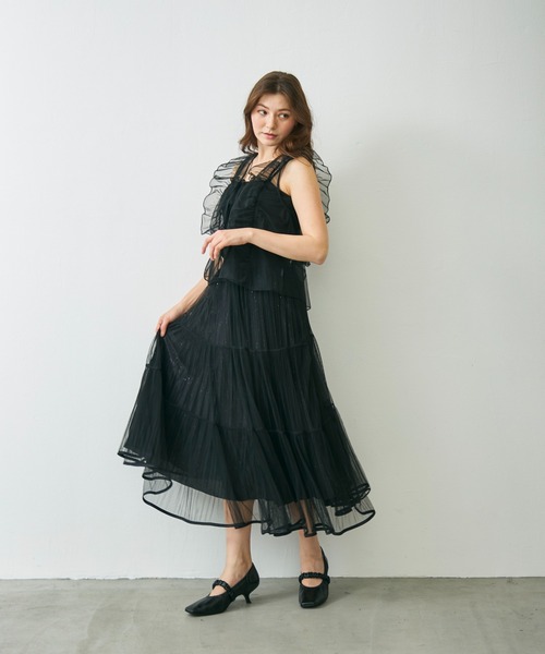 Lunea(ルネア)の「ラメチュールロングスカート / glitter tulle long skirt(スカート・レディース・アイボリー/ブラック/ブラウン・FREE)」の19枚目の写真