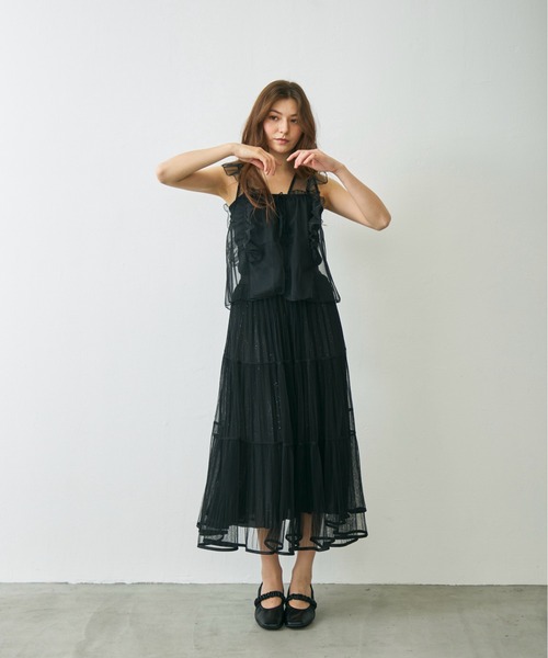 Lunea(ルネア)の「ラメチュールロングスカート / glitter tulle long skirt(スカート・レディース・アイボリー/ブラック/ブラウン・FREE)」の21枚目の写真