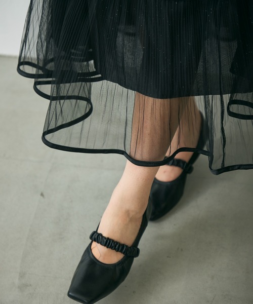 Lunea(ルネア)の「ラメチュールロングスカート / glitter tulle long skirt(スカート・レディース・アイボリー/ブラック/ブラウン・FREE)」の8枚目の写真