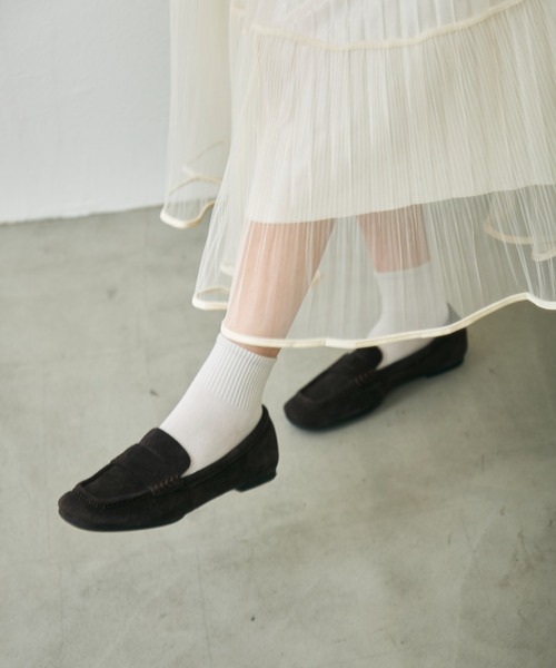 Lunea(ルネア)の「ラメチュールロングスカート / glitter tulle long skirt(スカート・レディース・アイボリー/ブラック/ブラウン・FREE)」の6枚目の写真