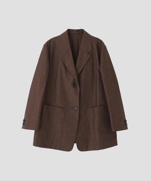 MARGARET HOWELL(マーガレットハウエル)の「COTTON RAMIE CHAMBRAY(テーラードジャケット・レディース・グレー/ブラウン・1/2)」の10枚目の写真
