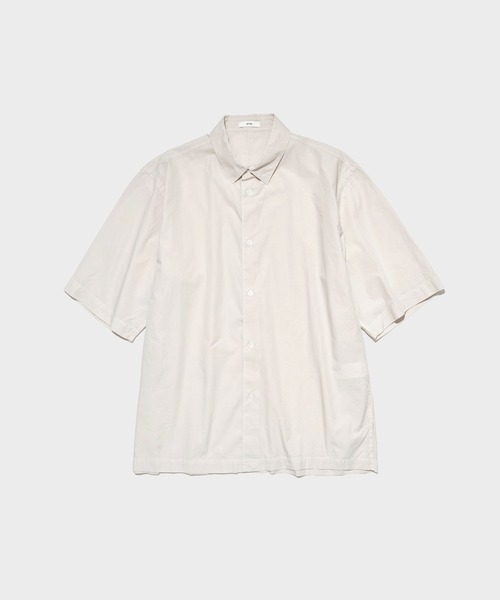 ATON(エイトン)の「【ATON / エイトン】SHRINK COTTON LAWN OVERSIZED HALF SLEEVE SHIRT(シャツ/ブラウス・メンズ・ブルー/ベージュ・6/4/2)」の7枚目の写真