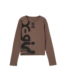 X-girl（エックスガール）の「HEAVY DISTRESSED LOGO L/S BABY TEE（Tシャツ/カットソー）」