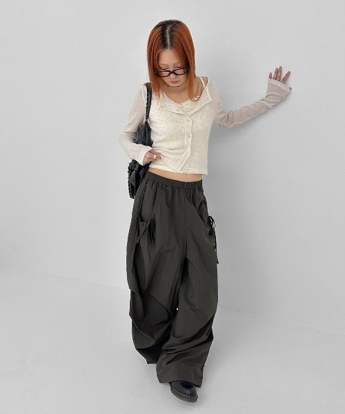 BLACKUP（ブラックアップ）の「[MADE] ティラスストリングナイロンバンディングパンツ（その他パンツ・レディース・チャコール/ベージュ・FREE）」の5枚目の写真