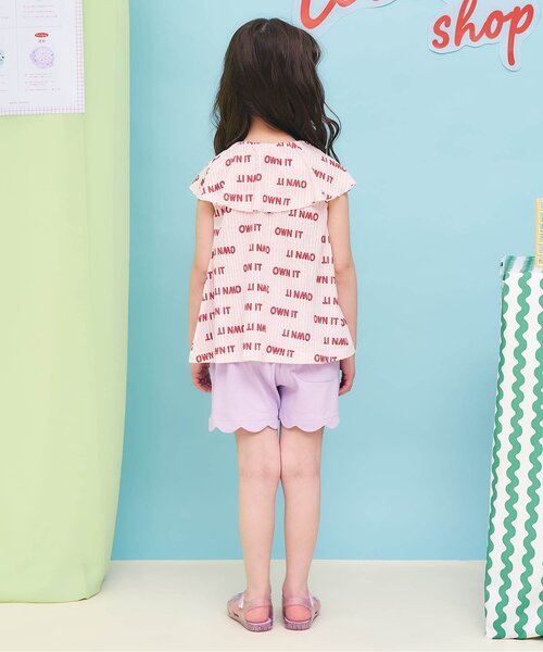 apres les cours(アプレレクール)の「【吸水速乾】総柄カットサッカー襟付きトップス(Tシャツ/カットソー・キッズ・サックスブルー/キャメル/ピンク・80/90/100/110/120/130/140)」の7枚目の写真
