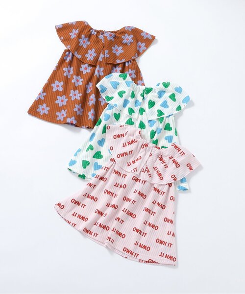 apres les cours(アプレレクール)の「【吸水速乾】総柄カットサッカー襟付きトップス(Tシャツ/カットソー・キッズ・サックスブルー/キャメル/ピンク・80/90/100/110/120/130/140)」の10枚目の写真