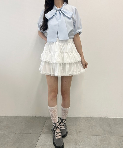 PHILLY(フィリー)の「半袖ボウタイブラウス(シャツ/ブラウス・レディース・ホワイト/ブルー/ブラック・FREE)」の18枚目の写真