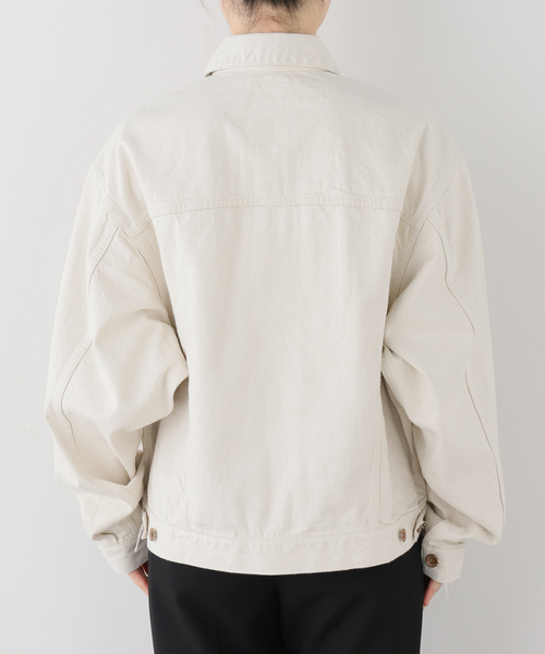 KURO（クロ）の「KURO ARGYLE SASHIKO DENIM JACKET 964242：デニムジャケット（デニムジャケット・レディース・アイボリー・LARGE）」の7枚目の写真