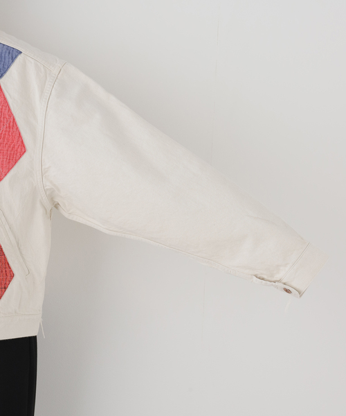 KURO（クロ）の「KURO ARGYLE SASHIKO DENIM JACKET 964242：デニムジャケット（デニムジャケット・レディース・アイボリー・LARGE）」の8枚目の写真