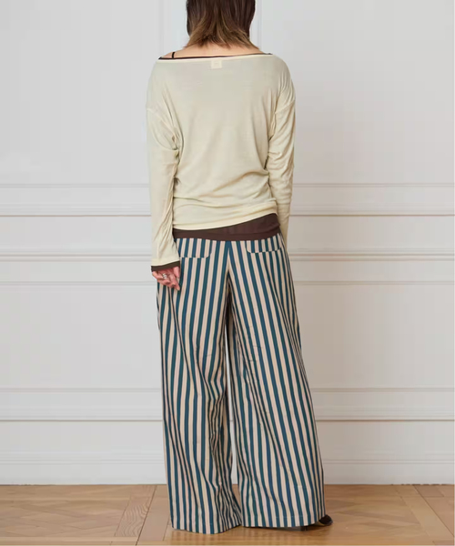 IENA LA BOUCLE(イエナラブークル)の「IENA LA BOUCLE ワイドストライプパンツ(その他パンツ・レディース・グリーン系その他・38/36)」の13枚目の写真