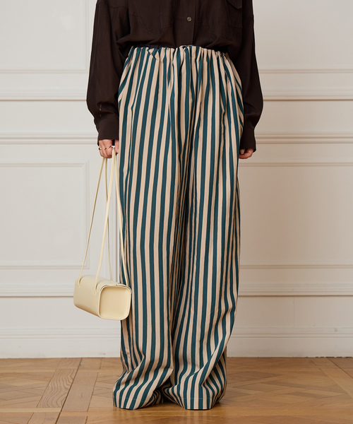 IENA LA BOUCLE(イエナラブークル)の「IENA LA BOUCLE ワイドストライプパンツ(その他パンツ・レディース・グリーン系その他・38/36)」の15枚目の写真