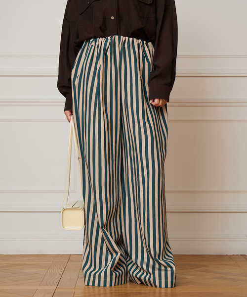 IENA LA BOUCLE(イエナラブークル)の「IENA LA BOUCLE ワイドストライプパンツ(その他パンツ・レディース・グリーン系その他・38/36)」の16枚目の写真