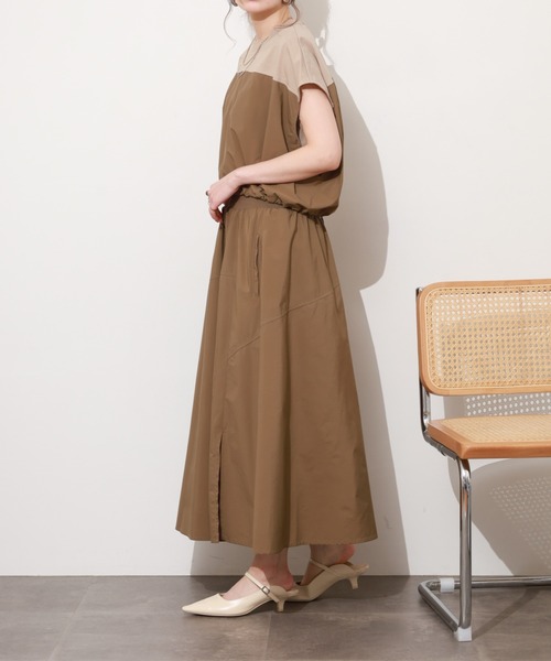 EGLANTINE(エグランティーヌ)の「EGLANTINE 2ピースセットワンピース ノースリーブ(ワンピース・レディース・サンドベージュ/カーキ・38)」の18枚目の写真