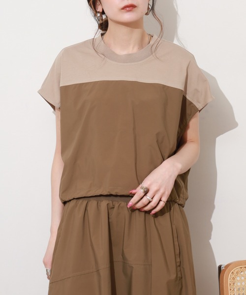 EGLANTINE(エグランティーヌ)の「EGLANTINE 2ピースセットワンピース ノースリーブ(ワンピース・レディース・サンドベージュ/カーキ・38)」の22枚目の写真