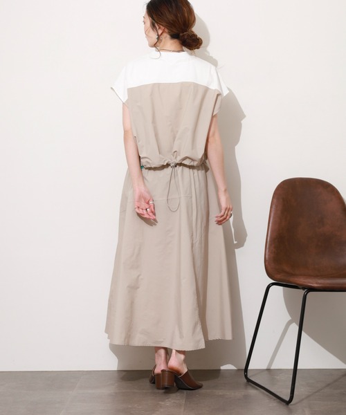 EGLANTINE(エグランティーヌ)の「EGLANTINE 2ピースセットワンピース ノースリーブ(ワンピース・レディース・サンドベージュ/カーキ・38)」の13枚目の写真