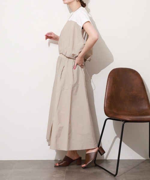 EGLANTINE(エグランティーヌ)の「EGLANTINE 2ピースセットワンピース ノースリーブ(ワンピース・レディース・サンドベージュ/カーキ・38)」の11枚目の写真