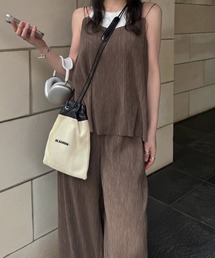 WILLFULLY（ウィルフリー）の「glitter cord flare pleats camisole（キャミソール）」