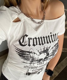 スカルサイドドロストワンショルダーTシャツ