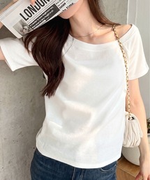 ワイドネック ベーシック ミニマル Tシャツ