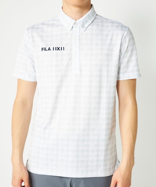 FILA GOLF(フィラゴルフ )の「【FILA GOLF:フィラゴルフ】総柄半袖シャツ 吸汗速乾 UVカット ゴルフ(ポロシャツ・メンズ・カーキ/ネイビー/ホワイト・MEDIUM/LARGE/X-LARGE/XX-LARGE)」の4枚目の写真