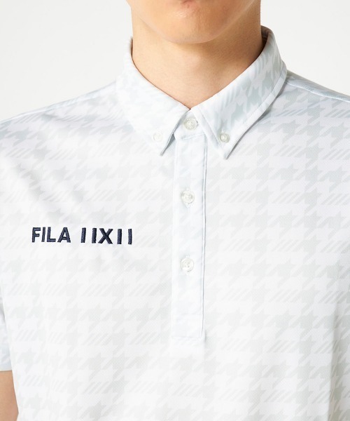 FILA GOLF(フィラゴルフ )の「【FILA GOLF:フィラゴルフ】総柄半袖シャツ 吸汗速乾 UVカット ゴルフ(ポロシャツ・メンズ・カーキ/ネイビー/ホワイト・MEDIUM/LARGE/X-LARGE/XX-LARGE)」の7枚目の写真