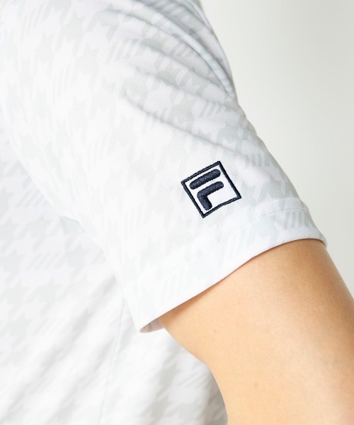 FILA GOLF(フィラゴルフ )の「【FILA GOLF:フィラゴルフ】総柄半袖シャツ 吸汗速乾 UVカット ゴルフ(ポロシャツ・メンズ・カーキ/ネイビー/ホワイト・MEDIUM/LARGE/X-LARGE/XX-LARGE)」の8枚目の写真