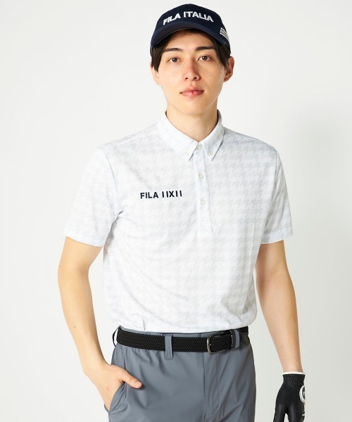 FILA GOLF(フィラゴルフ )の「【FILA GOLF:フィラゴルフ】総柄半袖シャツ 吸汗速乾 UVカット ゴルフ(ポロシャツ・メンズ・カーキ/ネイビー/ホワイト・MEDIUM/LARGE/X-LARGE/XX-LARGE)」の9枚目の写真