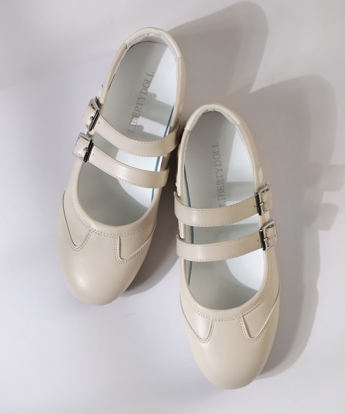 LibertyDoll（リバティードール）の「LIBERTYDOLL / ダブルストラップ メリージェーンフラットシューズ (3083)（バレエシューズ・レディース・ブラック/アイボリー/シルバー・3L/SS/M/L/S/LL）」の10枚目の写真