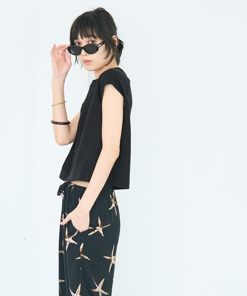 coca(coca)(コカ)の「スムースラグランノースリーブトップス(Tシャツ/カットソー・レディース・ホワイト/ブラック・M/S/L)」の5枚目の写真