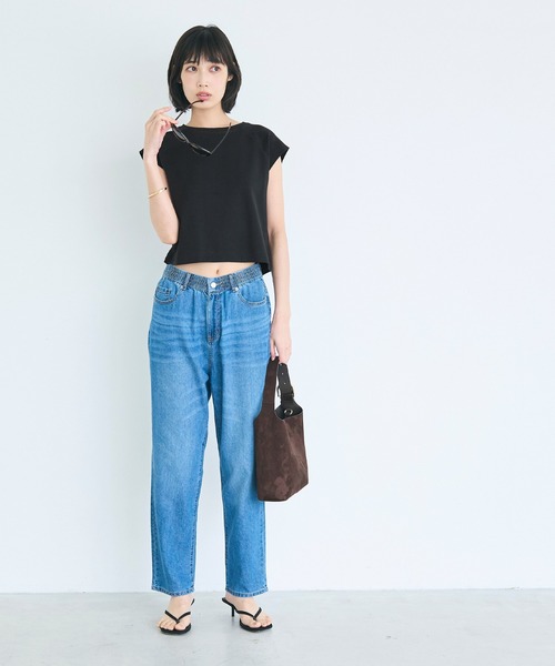 coca(coca)(コカ)の「スムースラグランノースリーブトップス(Tシャツ/カットソー・レディース・ホワイト/ブラック・M/S/L)」の7枚目の写真