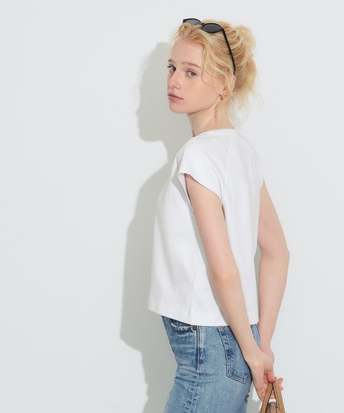 coca(coca)(コカ)の「スムースラグランノースリーブトップス(Tシャツ/カットソー・レディース・ホワイト/ブラック・M/S/L)」の11枚目の写真