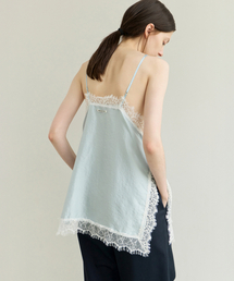 LEVAR（レバー）の「Silky Lace Layered Slip Top - Bliss Skyblue（シャツ/ブラウス）」