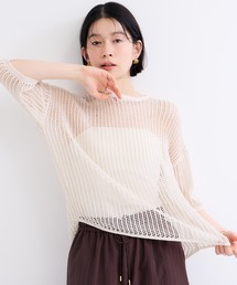 透かしサマーニット