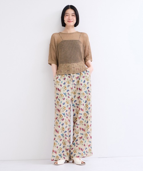 le cercle ADAM ET ROPE'（ルセルクルアダムエロペ）の「透かしサマーニット（ニット/セーター・レディース・キャメル/オフホワイト/ブラック・FREE）」の6枚目の写真