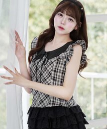 【Belle Charme】Big Collar Sleeveless Blouse