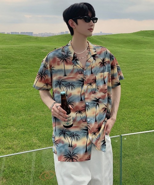WESTBOY(ウエストボーイ)の「サンセット パームツリー オープンカラー アロハシャツ WO26S15TP18(シャツ/ブラウス・メンズ・ブルー系その他・L/XL/M)」の2枚目の写真