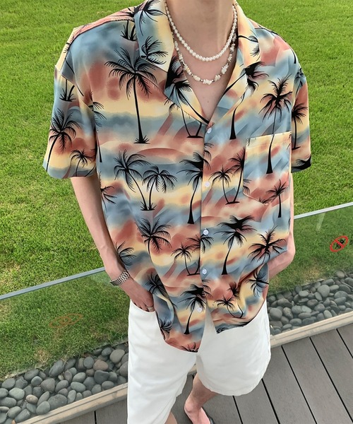 WESTBOY(ウエストボーイ)の「サンセット パームツリー オープンカラー アロハシャツ WO26S15TP18(シャツ/ブラウス・メンズ・ブルー系その他・L/XL/M)」の10枚目の写真
