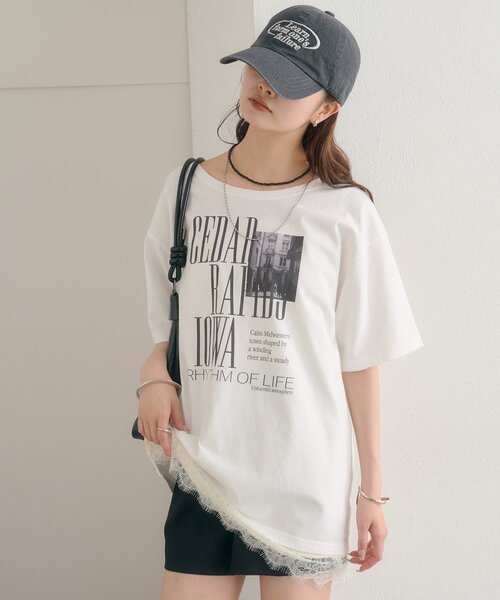mystic(ミスティック)の「ダメージロゴTシャツ(Tシャツ/カットソー・レディース・ブラウン/オフホワイト・FREE)」の22枚目の写真