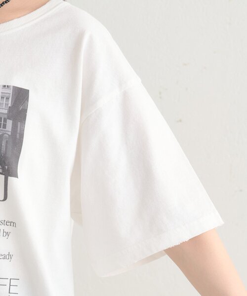 mystic(ミスティック)の「ダメージロゴTシャツ(Tシャツ/カットソー・レディース・ブラウン/オフホワイト・FREE)」の3枚目の写真
