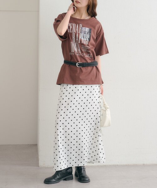 mystic(ミスティック)の「ダメージロゴTシャツ(Tシャツ/カットソー・レディース・ブラウン/オフホワイト・FREE)」の17枚目の写真